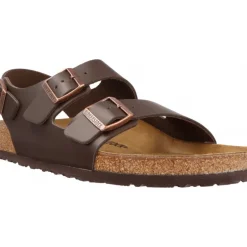 Sandales*Birkenstock Milano Natural Leather Dark Brown